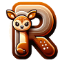 Cute deer in letter R