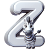 Zebra on the letter Z