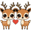 Couple de cerfs Saint-Valentin