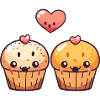 Cupcake Couple Love Heart Comic