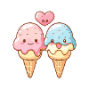 Cream Couple Love Heart Comic