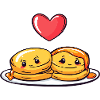 Pancake Couple Love Heart Comic