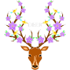 Flowery deer with bird accents