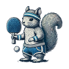 Retro Table Tennis Squirrel Fun