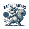 Retro Table Tennis Squirrel Fun