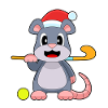 Mouse Christmas Hockey