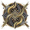 Mystical Golden Serpent Geometric Design