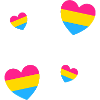 Pansexual Flag Hearts
