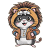Kawaii Hamster in Lion Outfit