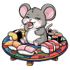 Kawaii Mouse Loves Japanese Sushi