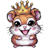Hamster as King with Crown