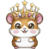 Hamster as King with Crown