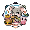 Kawaii Mouse Loves Fast Food