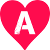 Heart Letter A