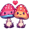 Mushrooms Couple Love Heart Comic
