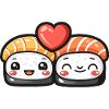 Sushi Couple Love Heart Comic