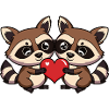 Raccoon Couple Valentine's Day