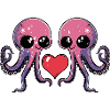 Couple de pieuvres Saint-Valentin