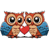 Couple de hiboux Saint-Valentin