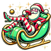Sassy Santa Lounging on Sleigh