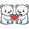 Couple d’ours polaires Saint-Valentin