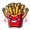 Happy Fries Cartoon Sticker