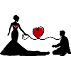 Wedding Newlyweds Linen Heart
