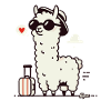 Travel llama with suitcase
