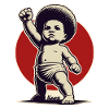 Baby in freedom pose