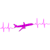 Heartbeat Cardiogram Holiday Airplane