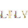 LILY Name mit Blumen geschmückt