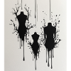 Mannequins with ink stains