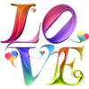 Bunte Herzensliebe Schriftkunst