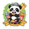 Kawaii Panda with Fast Food