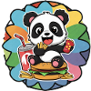 Kawaii Panda with Fast Food