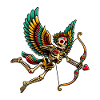 Cupid's arrow brings hearts together