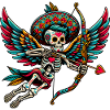 Cupid's arrow brings hearts together