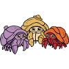 Playful Hermit Crab Trio