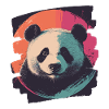 Panda Bear Retro