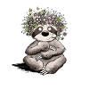 Flowers sloth in spring