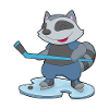 Waschbär Eishockey Eishockeyschläger
