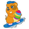 Hamster Ostern Snowboard