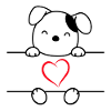 Cute dog and heart