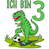 Dinosaur Rex Football 3 Birthday