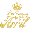 Queens are born in April golden glitter