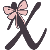 Initial letter X ribbon