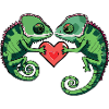 Caméléon Couple Saint-Valentin