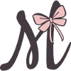 Initial letter M ribbon