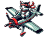 Cat Pilot Propeller Airplane Flying
