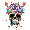 Bunte Totenkopf-Kunst Mit Blumen